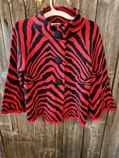 Hannah Red & Black Zebra Striped Jacket Size M