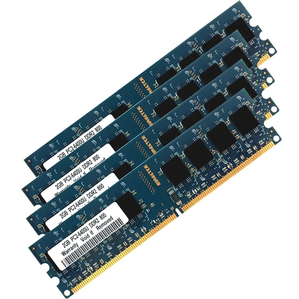 8GB Kit 4x 2GB 1GB DDR2 PC2-6400U 800MHz 240Pin Desktop RAM Blue DIMM Memory LOT - Image 2 of 4