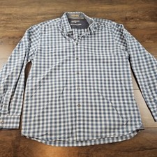 Ted Baker London Button Down Shirt Blue Plaid Long Sleeve Mens Size 6