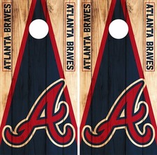 Atlanta Braves Cornhole Skin Wrap MLB Wood Decal Vinyl Board Logo DR577