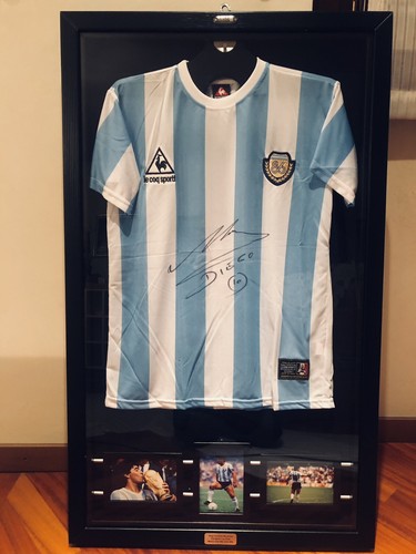 MAGLIA ORIGINALE LE COQ SPORTIF MEXICO86 ARGENTINA MARADONA AUTOGRAFATA  FRAMED | eBay