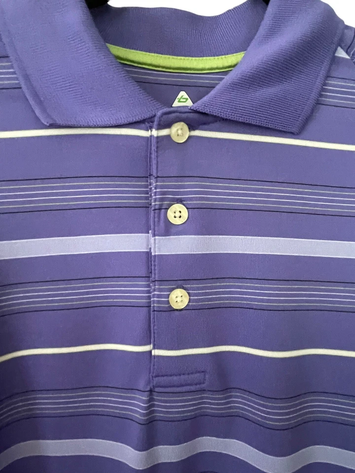 CAMISA POLO BOLLE GOLF B TECH PARA HOMBRE TALLA S PÚRPURA BLANCA A RAYAS MANGA CORTA Foto 3 de 4