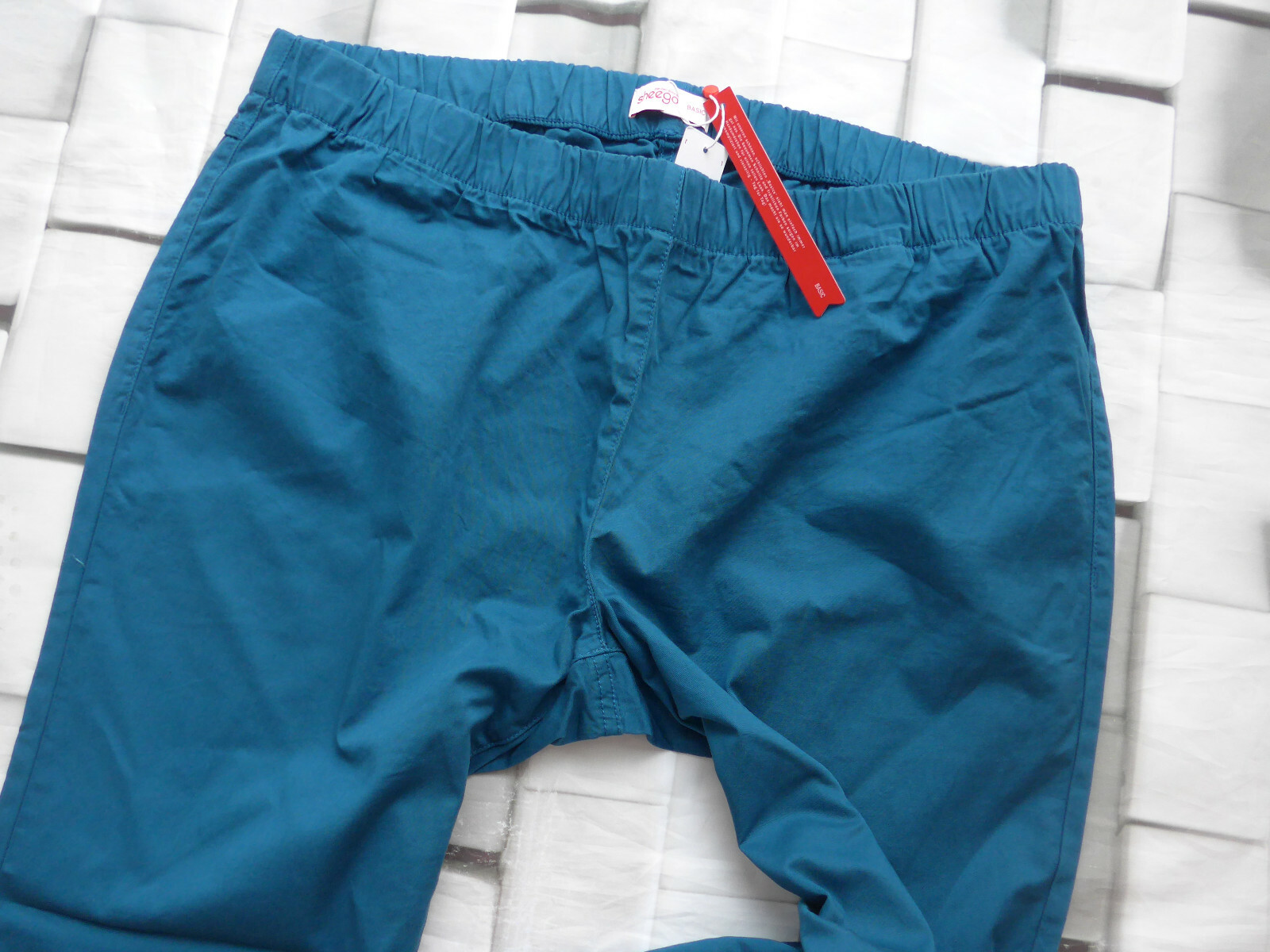 Sheego Damen Hose Schlupfhose Stoffhose Gr. 40 bis 58 Gummizug (090 (5 666)