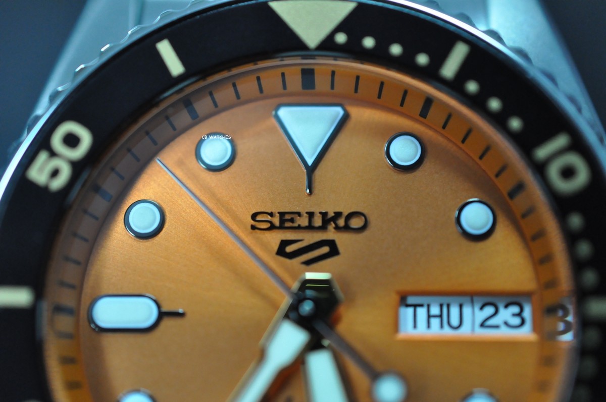 Seiko 5 Sports SKX 'Midi' Orange Stainless Steel Automatic Mens