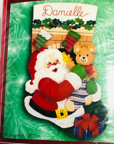 Bucilla/Holiday Time Christmas Felt Applique Stocking Kit Stocking Stuffer 84180 - Picture 6 of 6