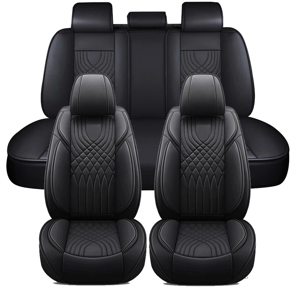 For Toyota Car Seat Cover Full Set Deluxe PU Leather 5-Seat Front&Rear Protector Foto 2 de 4