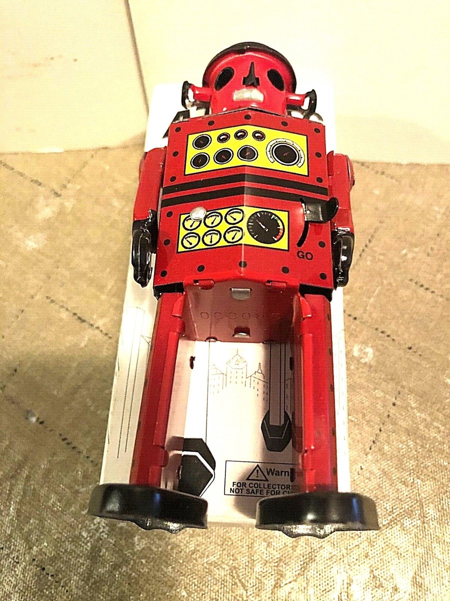 Atomic Red Robot Man wind-up Tin Collector's | eBay
