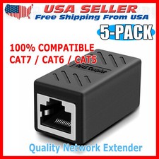 5X RJ45 Inline Coupler Cat7 Cat6 Cat5e Cat5 Ethernet LAN Network Cable Adapter