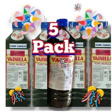 5 Pack Dark Danncy Pure Mexican Vanilla Extract 33oz1L Ea Plastic Bottle Mexico