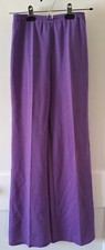 Vintage 70s Pants Sz Small Purple Elastic Waist Flare Polyester Bell Bottoms