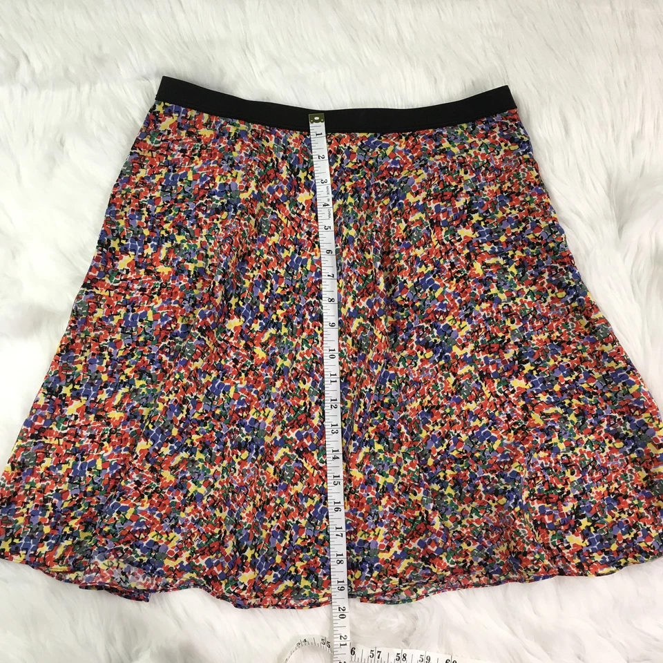 Falda oscilante floral de seda para mujer CATHERINE MALANDRINO talla 10 cremallera lateral Foto 3 de 4