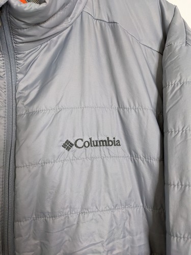 Columbia Full Zip Puffer Jacket Mens 2XL XXL Grey Hiking Omni-Heat Gorpcore - 第 3/15 張圖片