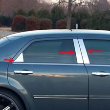 6pc Set Chrome Pillar Post For 2005-2010 Chrysler 300 300c Door Trim Cover Kit S