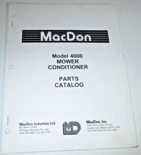 MacDon 4000 Mower Conditioner Parts Catalog Manual Book 2/98 ORIGINAL!