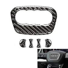 Carbon Fiber Steering Wheel Ring Sticker Trim For Audi A4 Q3 Q5 Q7 2017+