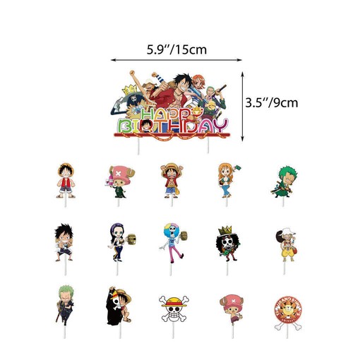 One Piece Birthday Balloon Banner Decoration Cake Topper Party Supplies for Kids - Picture 3 of 8