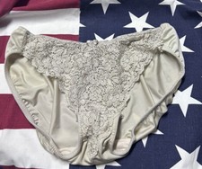 Vintage Mocha Shiny Hi Leg Bikini Panties Sparkling Smooth Size L   Victoria