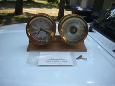 Vintage Airguide Marinetime Ships Bell Brass 8-Day Wall Clock with Barometer 🔥