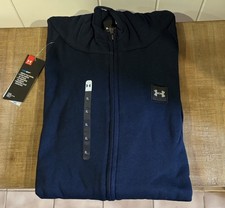 Men  s Under Armour Cool Gear Navy Blue Full Zip Hooded Sweatshirt NWT Size XL
