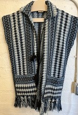 Vintage 60s Mexican Serape Vest Woven Blanket Biker Outlaw Chopper Style M