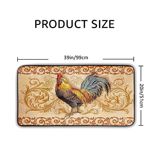 Kitchen Rugs and Mats 39" X 20" Non Slid Washable Multi 39x20 Inches Rooster - Bild 4 von 8