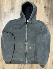 Carhartt Faded Model J68MOS Hooded Full Zip Jacket XL Vintage 90s USA