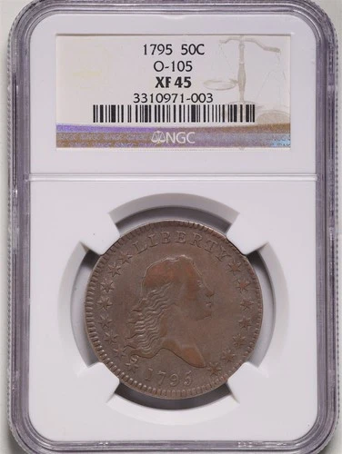 1795 50C Flowing Hair Half Dollar XF45 NGC 3310971-003 O-105