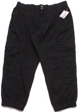 Women  s Sonoma Elastic Waist Utility mid-rise Black Cargo Capri Pants, 18, NEW