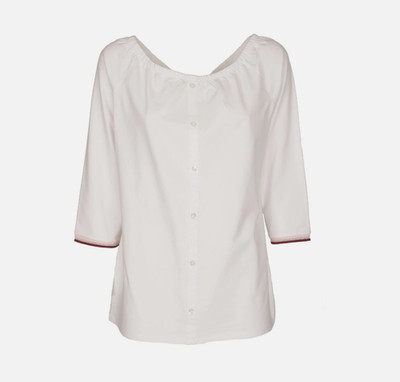 AJC 3/4 sleeve women's Carmen blouse shirt blouse women's blouse white New size 32 34