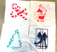 MAGIC - Set of 4 - 11" Christmas silks -Candy Canes, Santa, present, tree