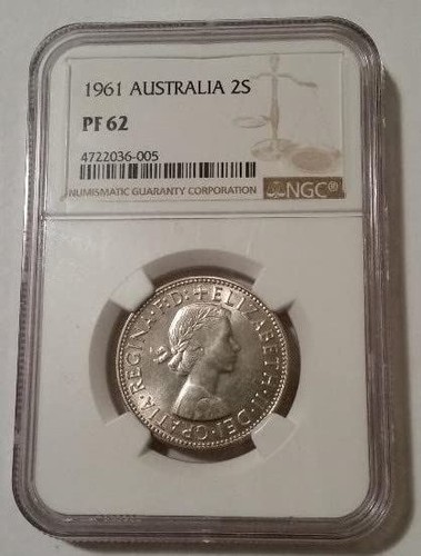 Australia Elizabeth II 1961 Silver Florin Proof-62 NGC Low Mintage