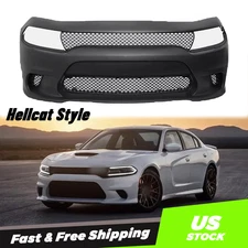 Front Bumper Cover Kit W/Upper Lower Grille Fit For 2015-2023 Dodge Charger