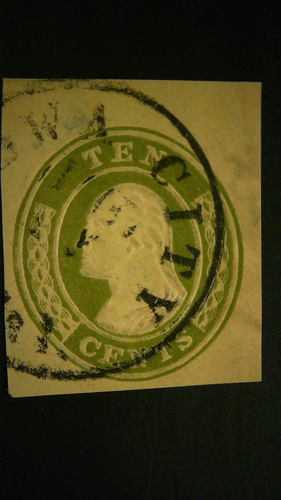 USA Briefmarken Scott U18a zehn Cent geschnitten quadratisch gebraucht CV 100,00