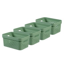 CURVER Infinity Dots Set of 4 Rectangular Storage Boxes, 100% Recycled Resin,...
