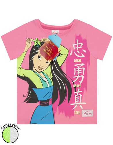 Disney Pink Mulan Short Sleeve Short Leg Pyjama Set Girls - Picture 4 of 7