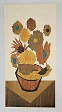 Vtg NOS 1961 Robert Lyons Daisy Flower Abstract  Art Print MCM Unframed 10"x20"