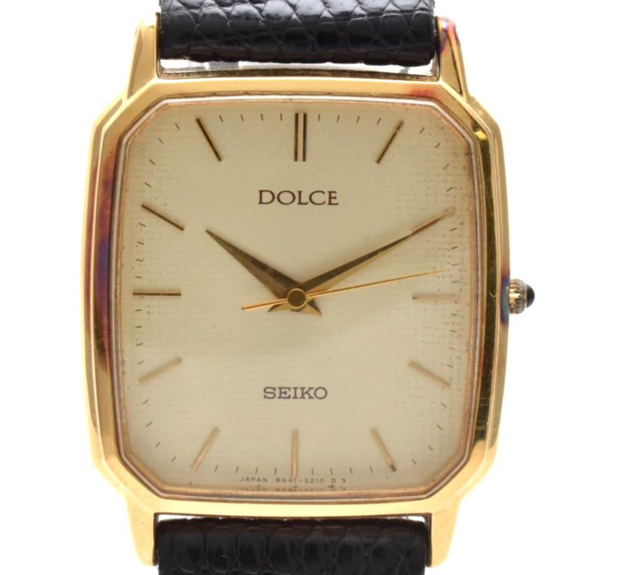 ▶️ [EXC+5] Vintage Seiko Dolce 8N41-5160 27mm Gold Dial Quartz Men's  Watch #305