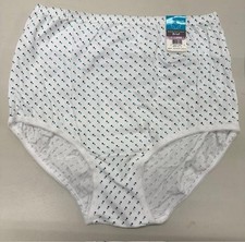 5 Pack Vanity Fair Cotton Brief Panty 15320 White Blue Green Dots Sz 6 M NWT