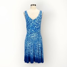 Athleta Reef Print Tank Dress Sz S Blue Colorful Beach Vacation Travel Cruise