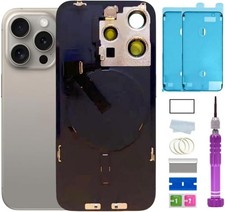 15 Pro Back Glass Replacement with Plate Flex Cable and All Parts for iPhone