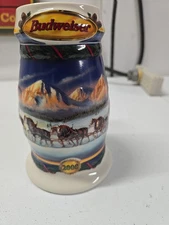 Vintage 2000 Budweiser Anheuser Busch Beer Stein - Holiday in the Mountains