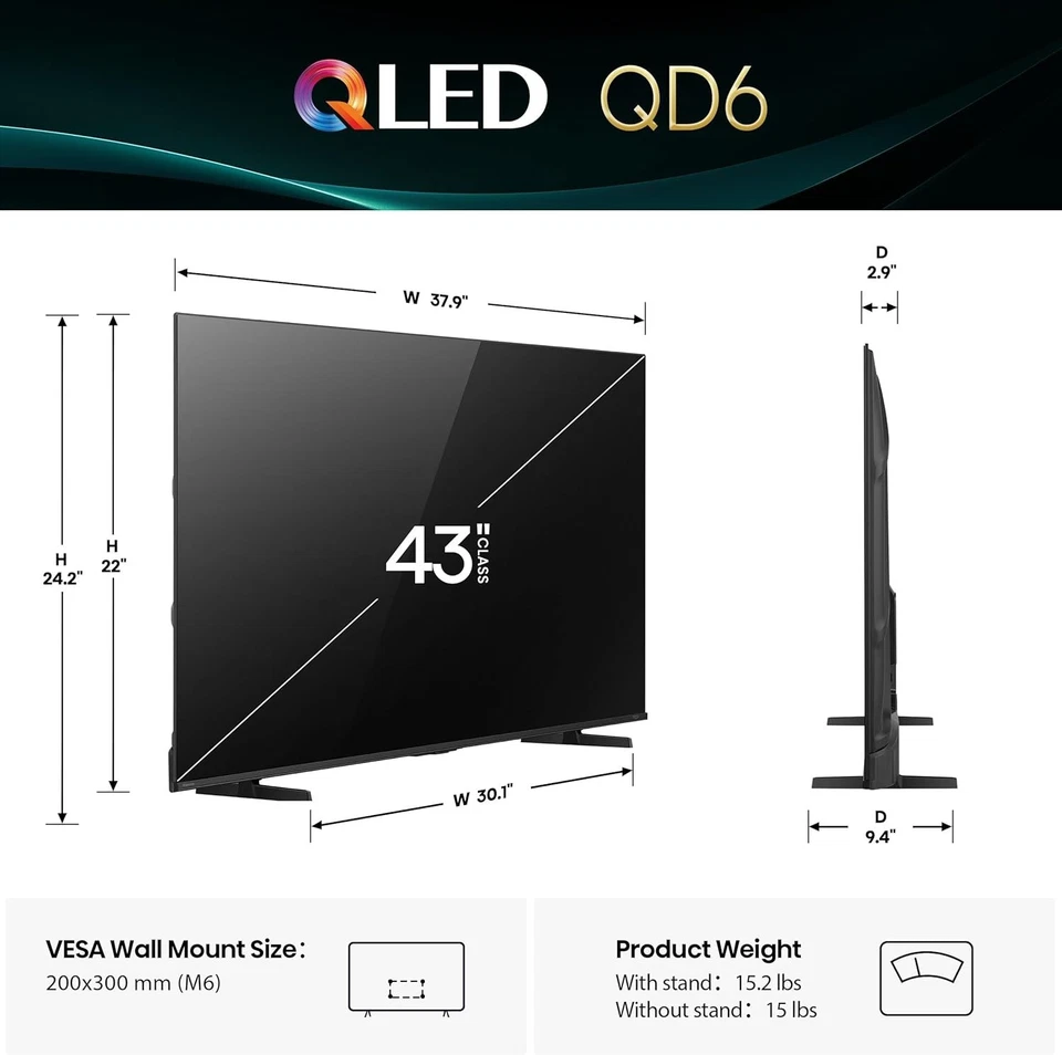 Immersive 43-Inch QLED 4K UHD Smart TV with Alexa & Dolby Atmos Sound Technology - Image 4 of 4