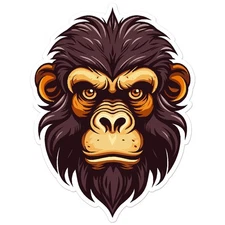 Chimp Monkey Gorilla - Vinyl Decal Sticker - Car Window Laptop - ebn11269