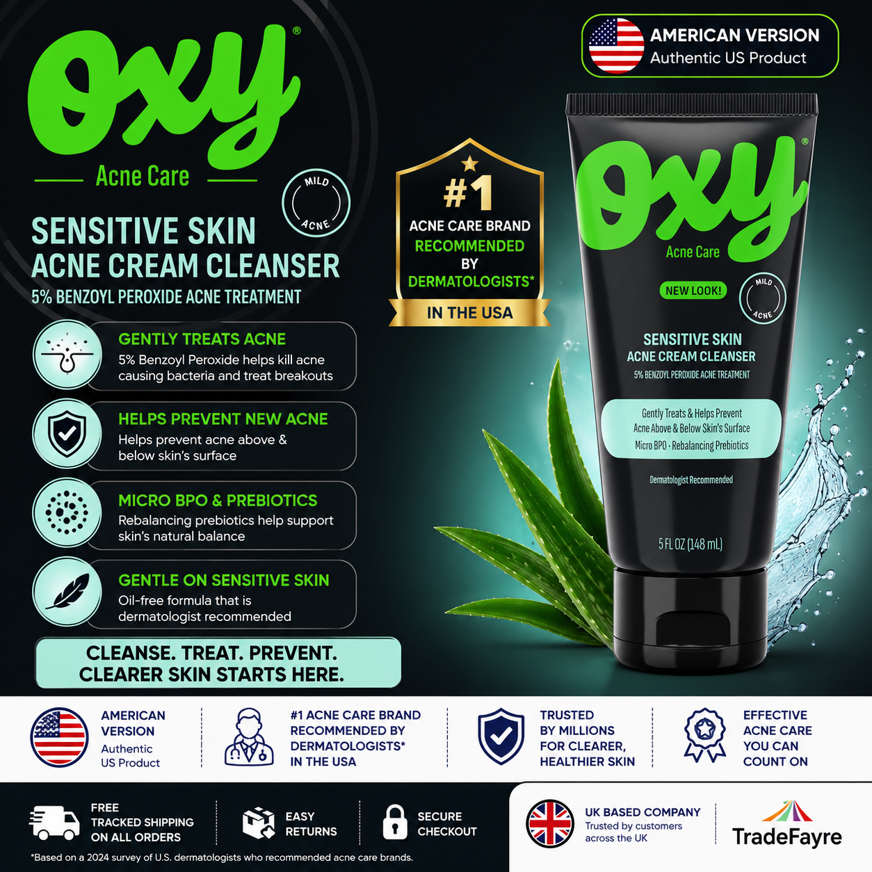 Oxy Maximum Action Sensitive Advanced Face Wash 5 Ounce Bottle - Image 2