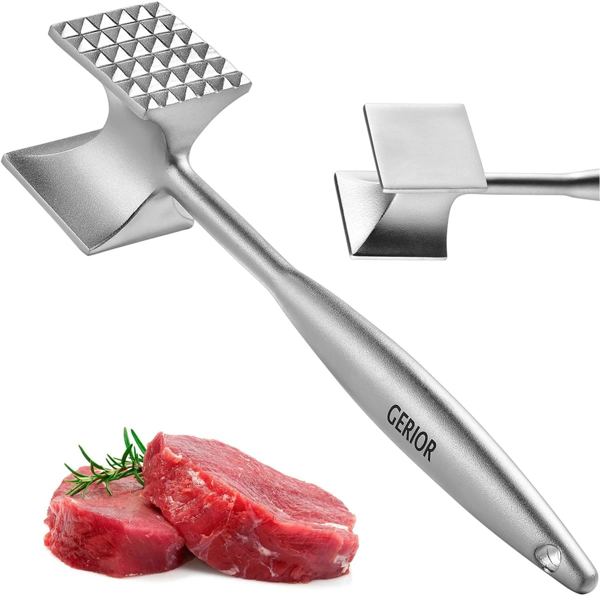 Solid Stainless Steel Meat Mallet Tenderizer Tool - Chicken Pounder Flattener...
Opens in a new wind