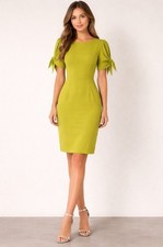 Calvin Klein Women's Stunning Ruched Tie Sleeve Sheath Dress size 12