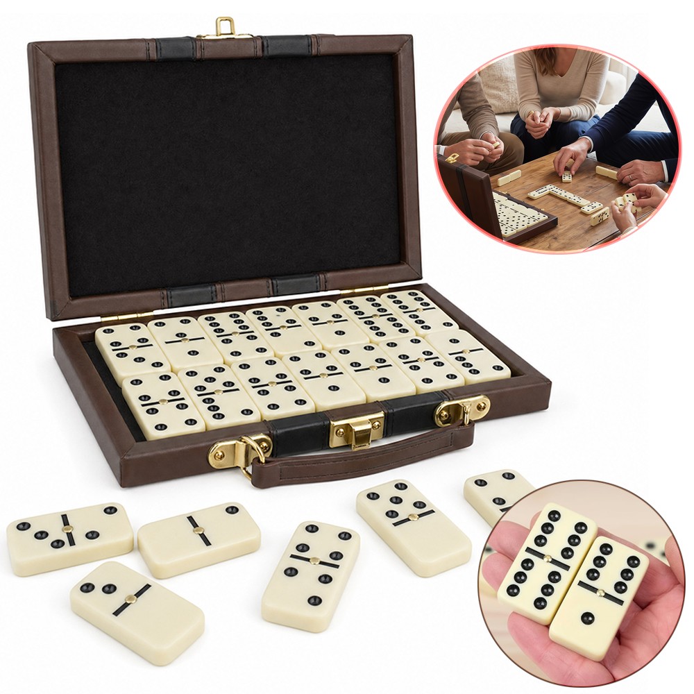 Dominospiel Doppel 6 Dominosteine Set mit Aufbewahrungsetui Gesellschaftsspielen