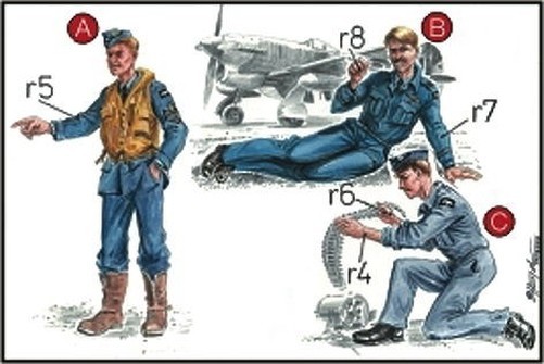 Cmk 129-F72041 - 1:72 Raf Mechanic and Pilot - New