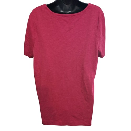 J. Jill Shirt Large Red Casual T-Shirt Minimalist V-Neck Basic Pima Cotton Top - Picture 5 of 11