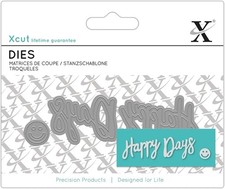 Xcut Mini Sentiment Dies Happy Days Carbon Steel, Art & Craft